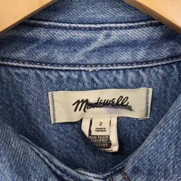 Madewell Seamed Mini Dress In Ramey Wash: Airy Denim Edition Size 2 - Picture 9 of 10